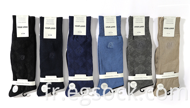 Item Name Manufacturer soft custom embroidery logo designs premium solid color formal bamboo socks women men Model Number EGK2002 Material 77%RAYON FROM BAMBOO,21%POLYESTER,1%SPANDEX,1%OTHER FIBER(EXCLUSIVE OF ELASTIC) Needle 168ND Size One size Weight 60g Gender Unisex Season Four seasons Toe linking Rosso Packaging Customization Service Accept customized design Details Images
